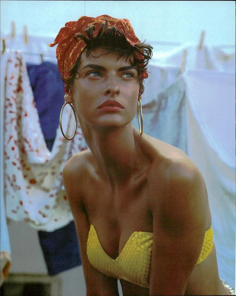 カーステイン*英国セクシーNo1超美女グラビアモデル*ビンテージ80s〜90s Linda Evangelista in 'Jazzy Jazz' by Steven Meisel for Vogue